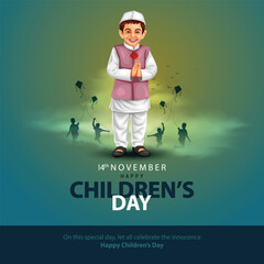 Fototapeta na wymiar Happy Children's Day is celebrated in India on November-14.Abstract vector illustration design