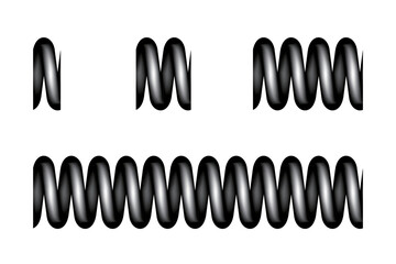 Realistic Coil Spring Seamless Pattern Vector Illustration