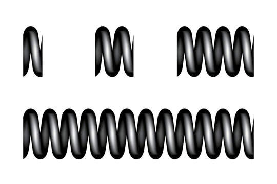 Realistic Coil Spring Seamless Pattern Vector Illustration