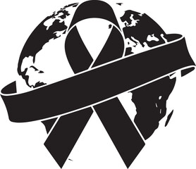 World aids day ribbon world globe awareness support global health message symbol