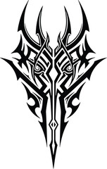 Neo tribal Tattoo design, Dark Futuristic Cybersigil Style Vector for Print & Design set