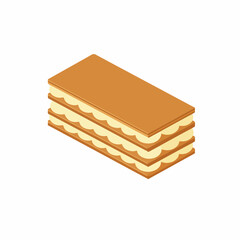 Isometric Detailed Cake Dessert Sweet Pastry Tasty Delicious Food