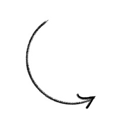 Playful Curved Crayon Arrow with Hand-Drawn Charm and Creative Flow