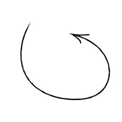 Half Circle Crayon Arrow with Whimsical Hand-Drawn Line and Soft Chalk Texture