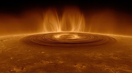 Fototapeta premium Abstract illustration of a planetary event with dynamic atmospheric phenomena