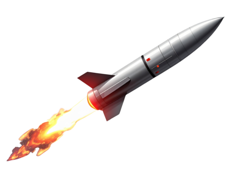 Ballistic missile launching with transparent background