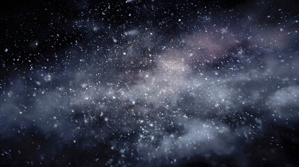 Obraz premium Cosmic snowfall in a starry night sky
