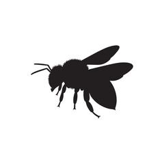 Carpenter bee silhouette icon vector flat illustration