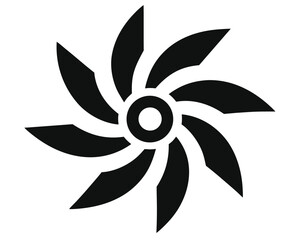 Stylized Floral Motif Graphic Element Black and White Design Element