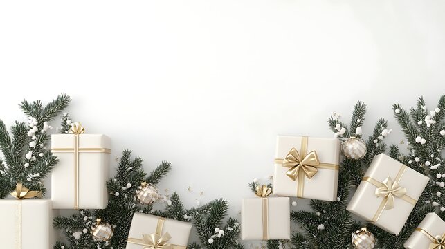 3d rendering of minimal festive layout with white background