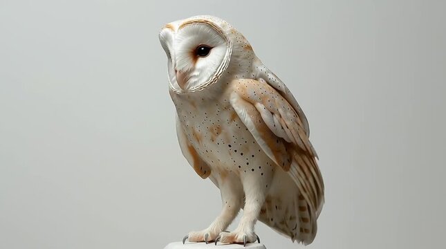Barn Owl Statue in Realistic Wildlife Art for Elegant Home Decor - Artistic Avian Sculpture with Detailed Feathers and Serene Soft Lighting