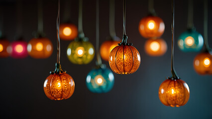 christmas balls hanging on a tree
