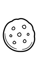 Fototapeta premium Chocolate Chip Cookie Illustration for Sweet Treat Concepts, Bakery Designs & Food Industry Marketing - A Delicious Graphic for Recipes, Cartoons, Web Banners & Children's Books Featuring Traditional