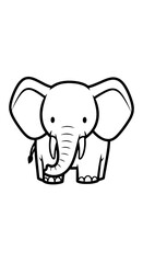 Cute Baby Elephant Illustration Standing, Cartoon Style for Children's Book, Wildlife Conservation Education Project or African Safari Animal Graphic Design Element, Vector Icon Symbol Isolated for  Z