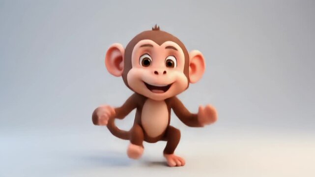 3D Monkey Climbing and Jumping Animation