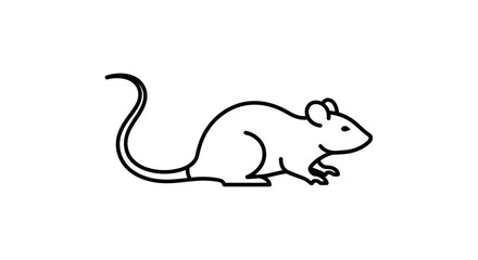 Obraz premium A simple line drawing of a mouse, depicted in profile against a white background.