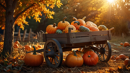 halloween pumpkin and pumpkins on the grass