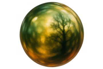 Reflecting nature inside an ethereal magic orb, representing fantasy, spirituality, and environmental concepts