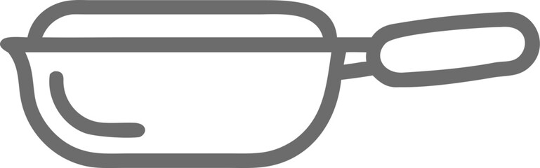 Obraz premium Outline icon of a pan, vector grey line art