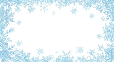 Snowflake border frame transparent background cutout png