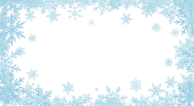 Snowflake border frame transparent background cutout png - Powered by Adobe