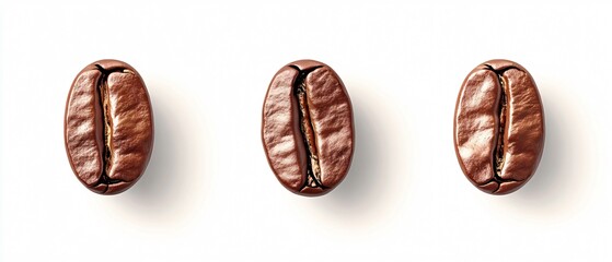 Precisely Arranged Roasted Coffee Beans Overhead