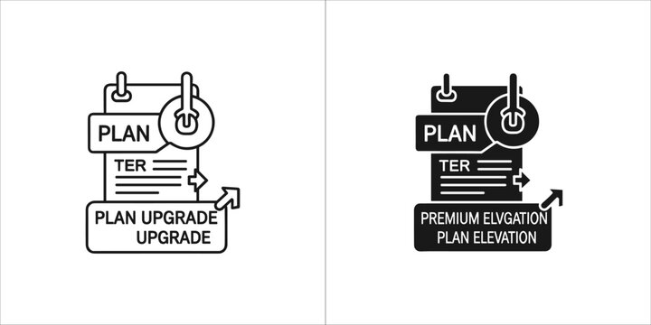 Plan upgrade icon, subscription service enhancement concept