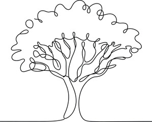 Single Line Art Tree