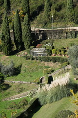 Autumn foliage on the Bergamo hills in the valley of the Astino monastery