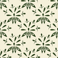 Floral botanical vector texture pattern with flowers and leaves. Seamless pattern can be used for wallpaper, pattern fills, web page background, surface textures.

