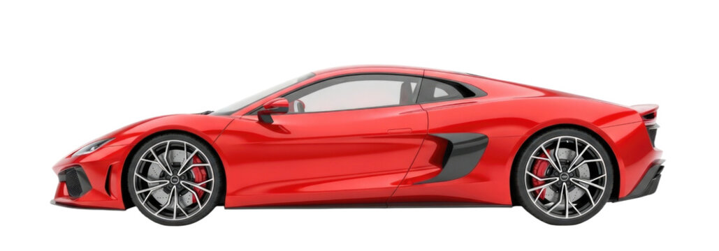 Red sports car transparent background cutout png