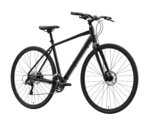 Black bicycle transparent background cutout png