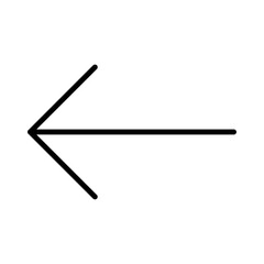 Left arrow vector icon. Minimal flat design element isolated on white background. Suitable for navigation, UI design, and infographics.