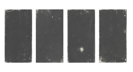 Old Film Frames with Scratches and Dust isolated PNG with Transparent Background