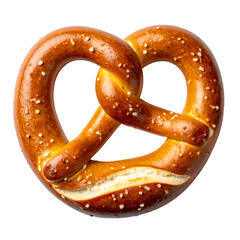 Traditional German Pretzel with Salt Isolated on White Background