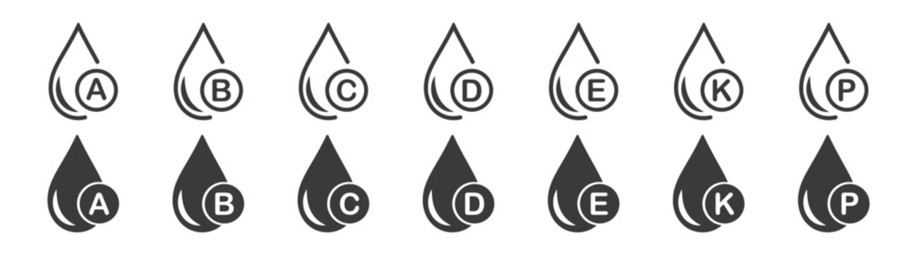 Multivitamin Supplement Complex Capsules Icons Set, Health and Mineral Nutrition, Vector Illustration on Transparent Background