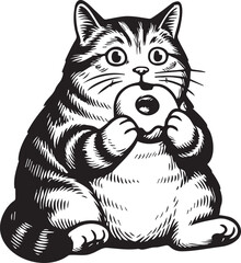 Fototapeta premium funny cat with donut