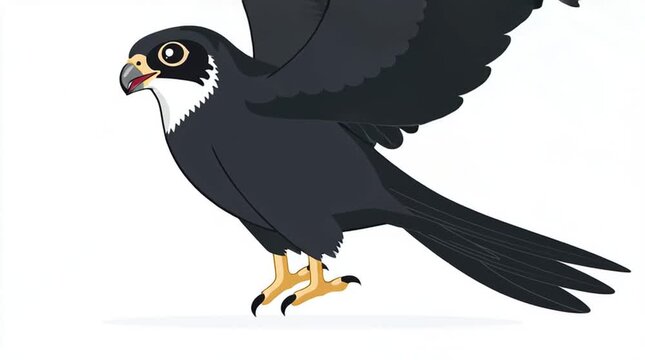 <Stylized Blackbird Animation: Playful Cartoon Character in Vector Art>