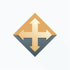 Obraz premium Geometric navigational element illustration symbolizing movement and directions in design