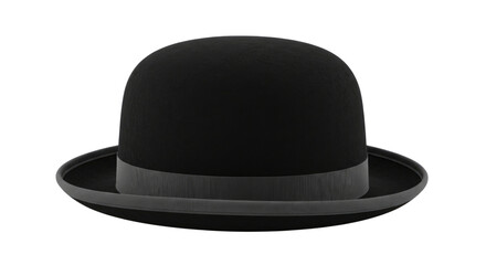 Black bowler hat transparent background cutout png