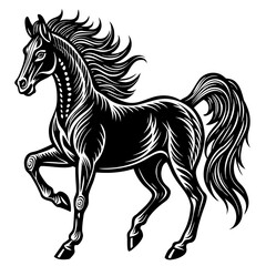 black horse vector illustration