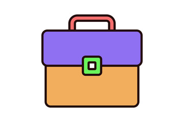 Briefcase Icon. Icon related to Presentation. Flat line icon style. Simple vector design editable