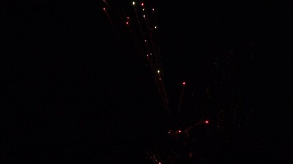 Fireworks in the black holiday and vacation for celebration colours in the sky UK 4K