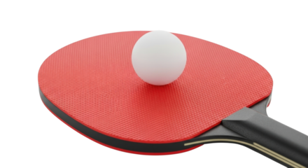 Ping pong paddle and ball transparent background cutout png