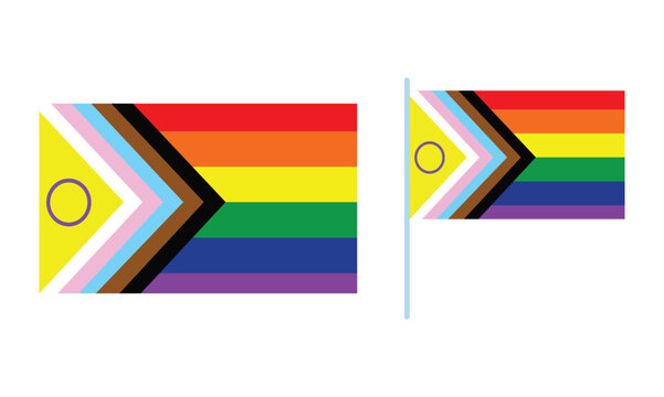 New intersex inclusive progress pride flag 2026. New inclusive and progressive intersex pride flag. vector illustration eps file. 