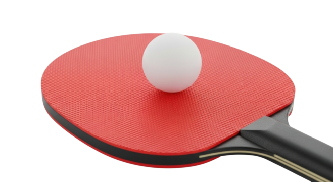 Ping pong paddle and ball transparent background cutout png - Powered by Adobe