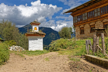 Village and countryside landscape of the valley of Tang