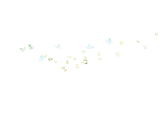 Abstract background with scattered butterflies isolated on transparent background