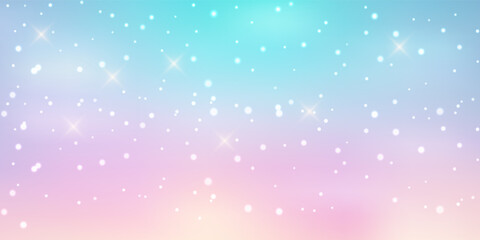 Holographic fantasy rainbow unicorn background. Magic unicorn hologram. kawaii princess gradient. Abstract fabulous background for Christmas, new year, Xmas holidays, celebration, party. Vector EPS10. © Dul