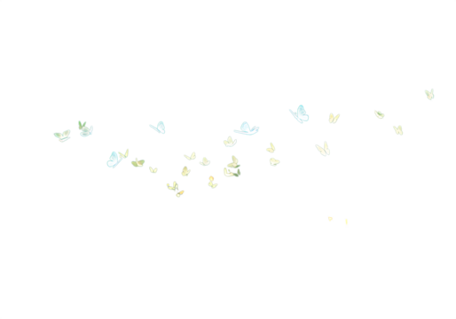Abstract background with scattered butterflies isolated on transparent background
